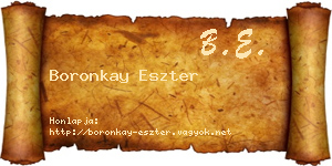 Boronkay Eszter névjegykártya